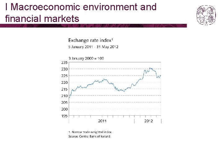 I Macroeconomic environment and financial markets 