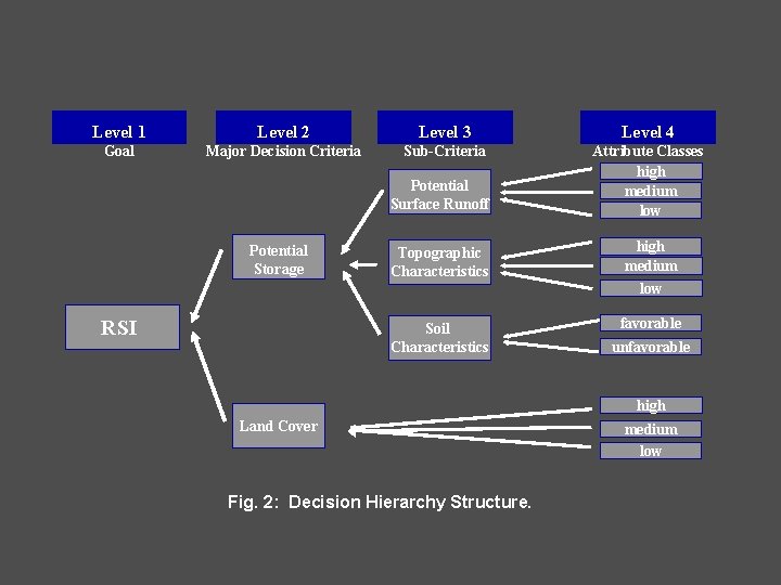 Level 1 Level 2 Level 3 Level 4 Goal Major Decision Criteria Sub-Criteria Attribute