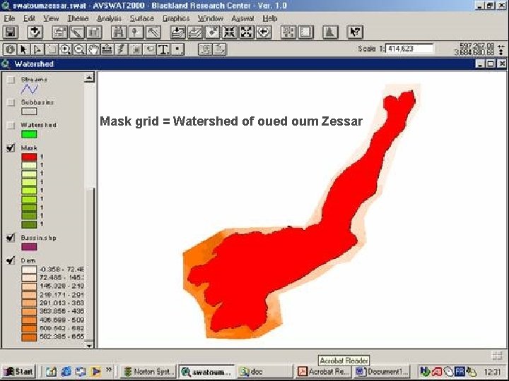 Mask grid = Watershed of oued oum Zessar 
