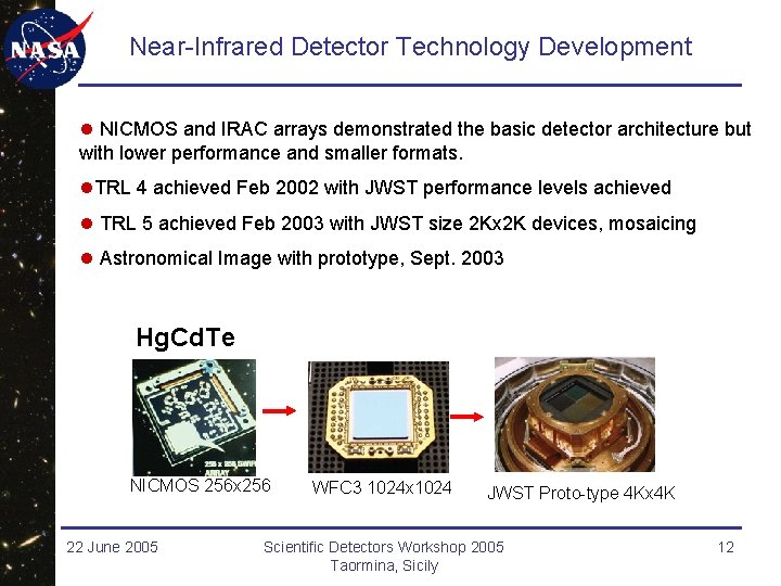 Near-Infrared Detector Technology Development l NICMOS and IRAC arrays demonstrated the basic detector architecture