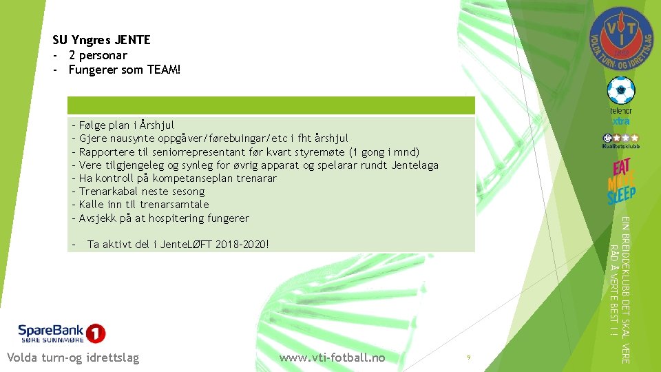 SU Yngres JENTE - 2 personar - Fungerer som TEAM! Følge plan i Årshjul