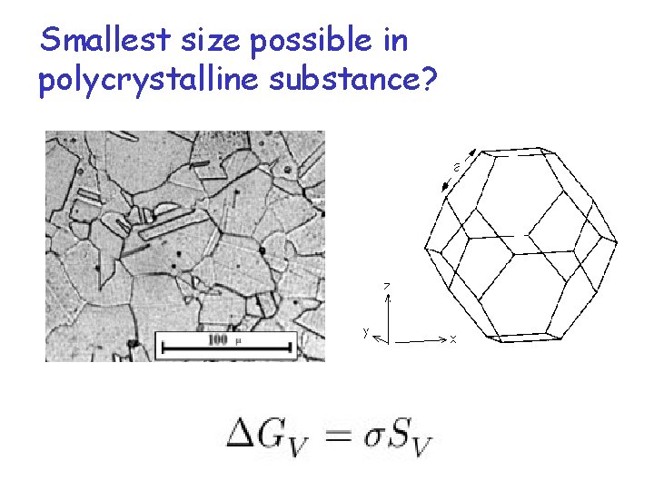 Smallest size possible in polycrystalline substance? 