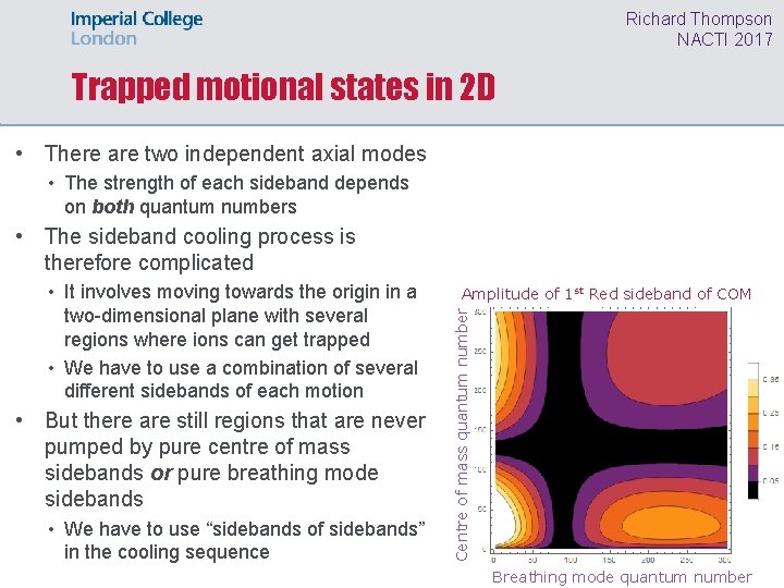 Richard Thompson NACTI 2017 Trapped motional states in 2 D • There are two