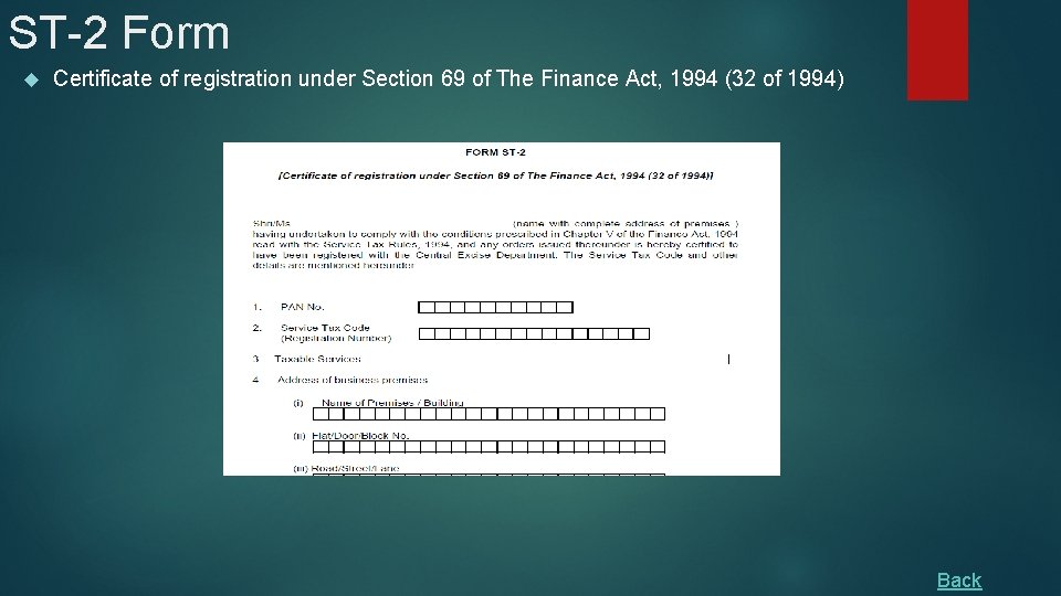 ST-2 Form Certificate of registration under Section 69 of The Finance Act, 1994 (32