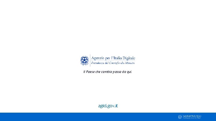 Il Paese che cambia passa da qui. agid. gov. it 