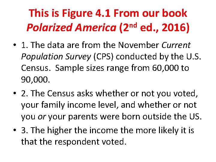 This is Figure 4. 1 From our book Polarized America (2 nd ed. ,