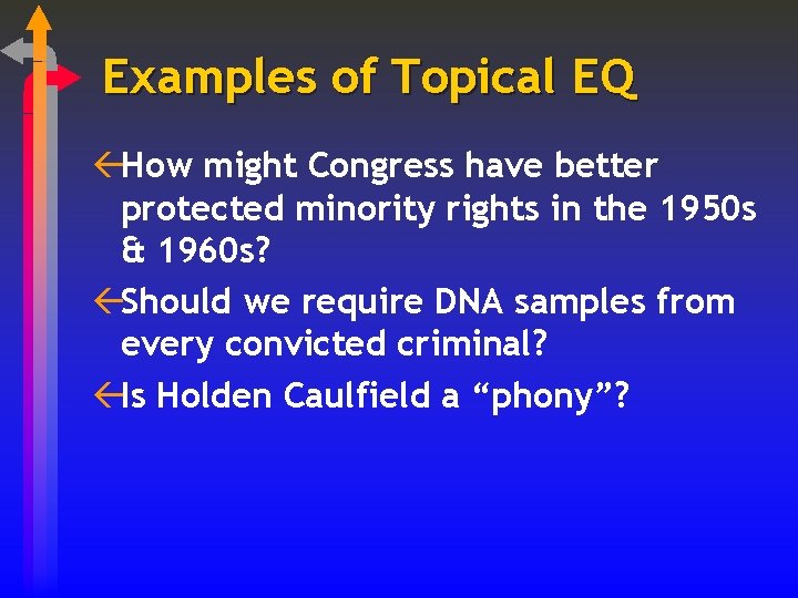 Examples of Topical EQ ßHow might Congress have better protected minority rights in the