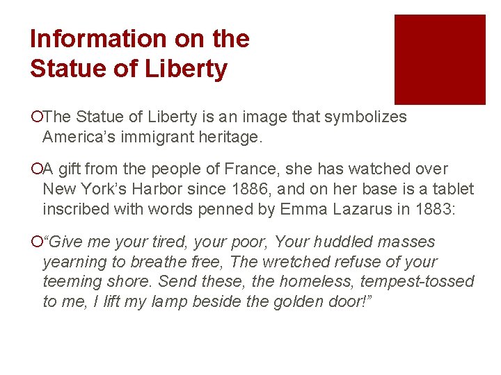 Information on the Statue of Liberty ¡The Statue of Liberty is an image that