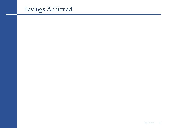 Savings Achieved 0080791 AL 21 