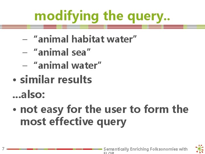 modifying the query. . – “animal habitat water” – “animal sea” – “animal water”