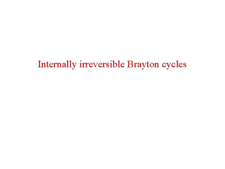 Internally irreversible Brayton cycles 
