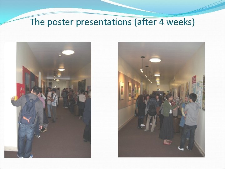 The poster presentations (after 4 weeks) 