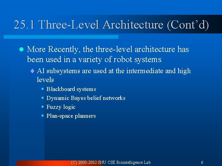 25. 1 Three-Level Architecture (Cont’d) l More Recently, the three-level architecture has been used
