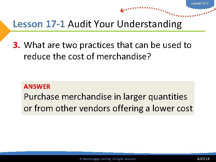 Lesson 17 -1 Audit Your Understanding 3. What are two practices that can be