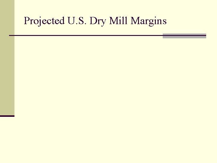 Projected U. S. Dry Mill Margins 
