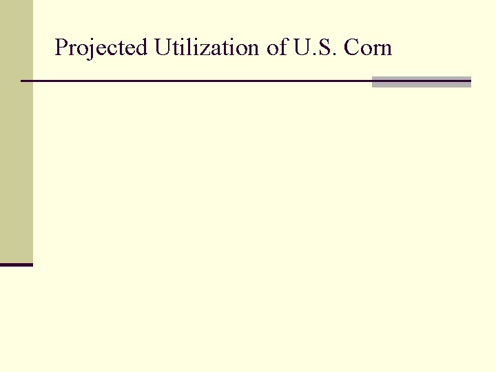 Projected Utilization of U. S. Corn 