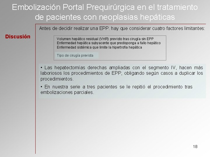 Embolización Portal Prequirúrgica en el tratamiento de pacientes con neoplasias hepáticas Antes de decidir