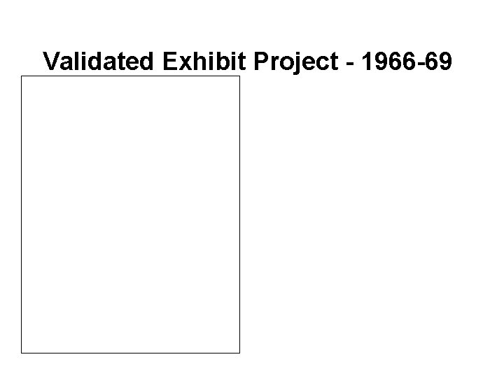 Validated Exhibit Project - 1966 -69 
