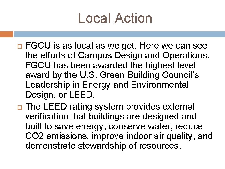 Local Action FGCU is as local as we get. Here we can see the