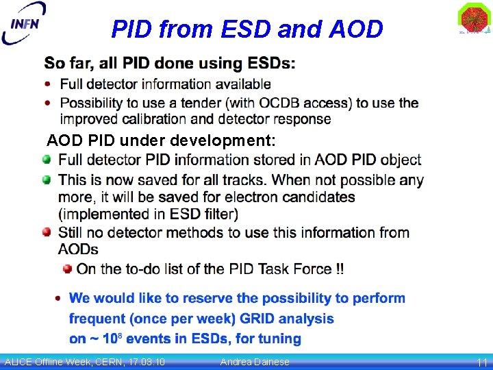 PID from ESD and AOD PID under development: ALICE Offline Week, CERN, 17. 03.