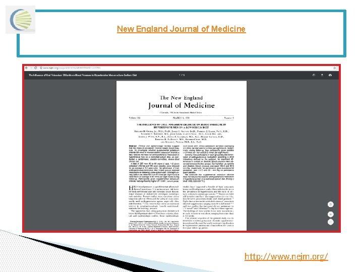 New England Journal of Medicine http: //www. nejm. org/ 