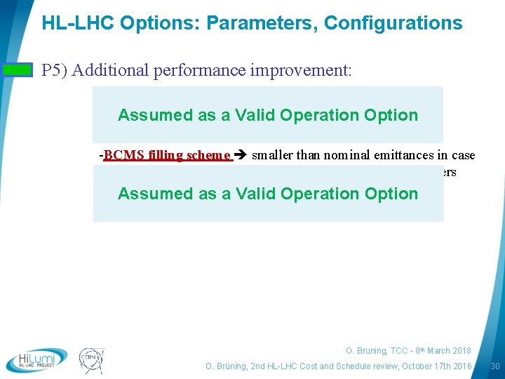 HL-LHC Options: Parameters, Configurations P 5) Additional performance improvement: -80 bunch PS filling scheme