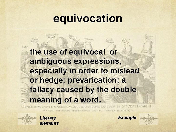 equivocation the use of equivocal or ambiguous expressions, especially in order to mislead or