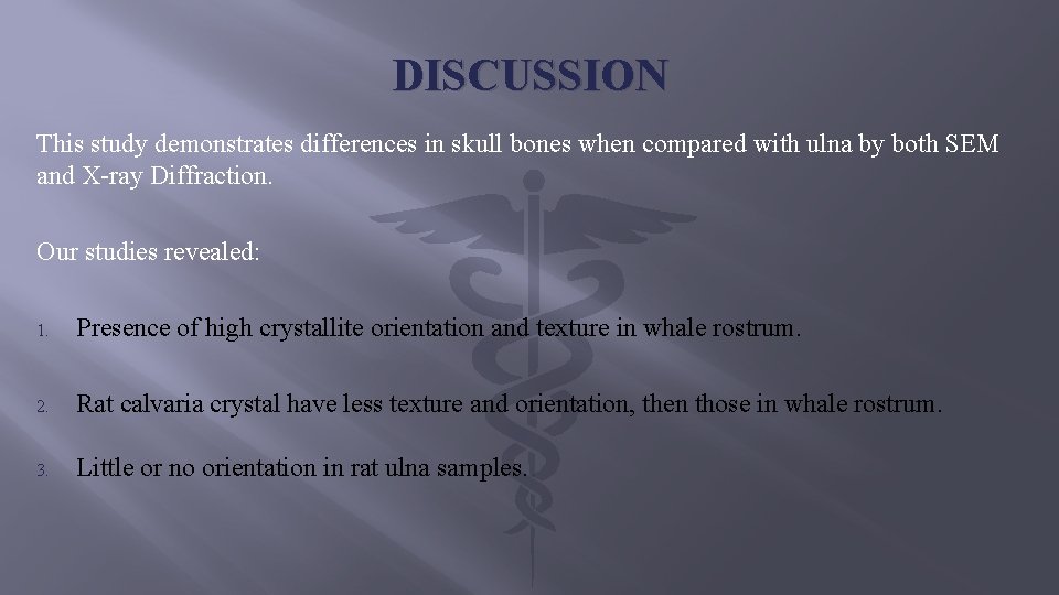 DISCUSSION This study demonstrates differences in skull bones when compared with ulna by both