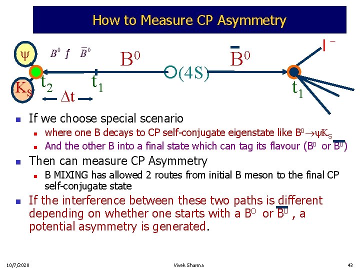 How to Measure CP Asymmetry KS t 2 n n t 1 where one