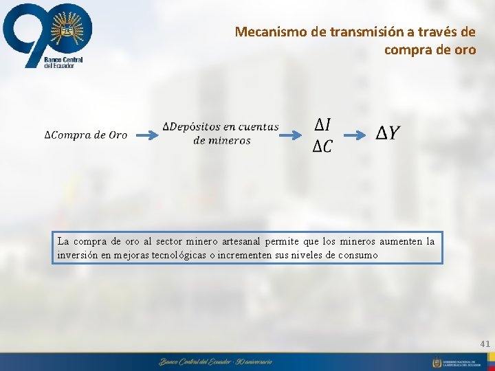 Mecanismo de transmisión a través de compra de oro La compra de oro al