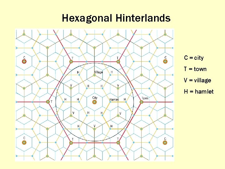 Hexagonal Hinterlands C = city T = town V = village H = hamlet