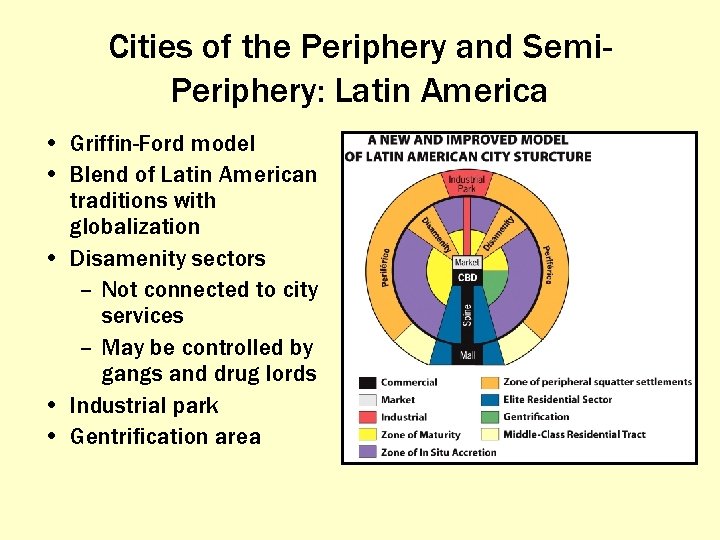 Cities of the Periphery and Semi. Periphery: Latin America • Griffin-Ford model • Blend