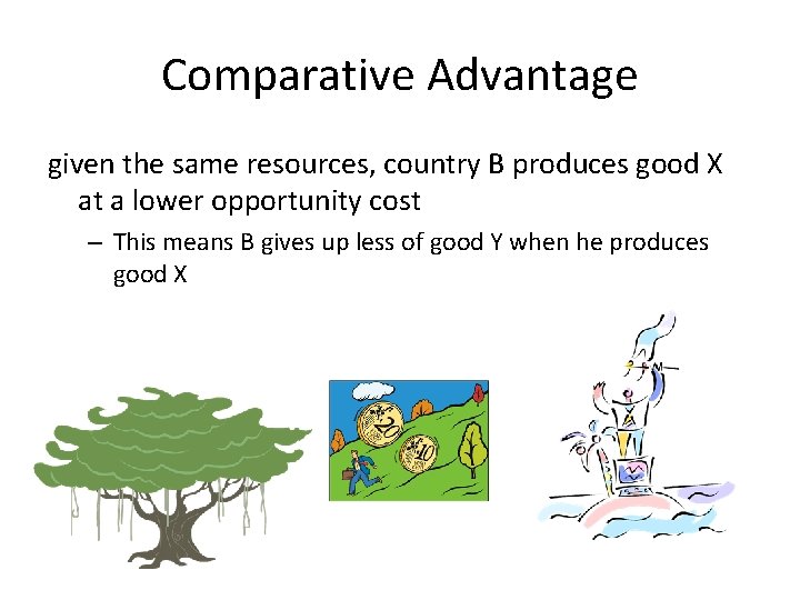 Comparative Advantage given the same resources, country B produces good X at a lower