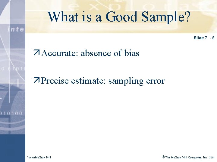 Click to edit title style What is a. Master Good Sample? Slide 7 -