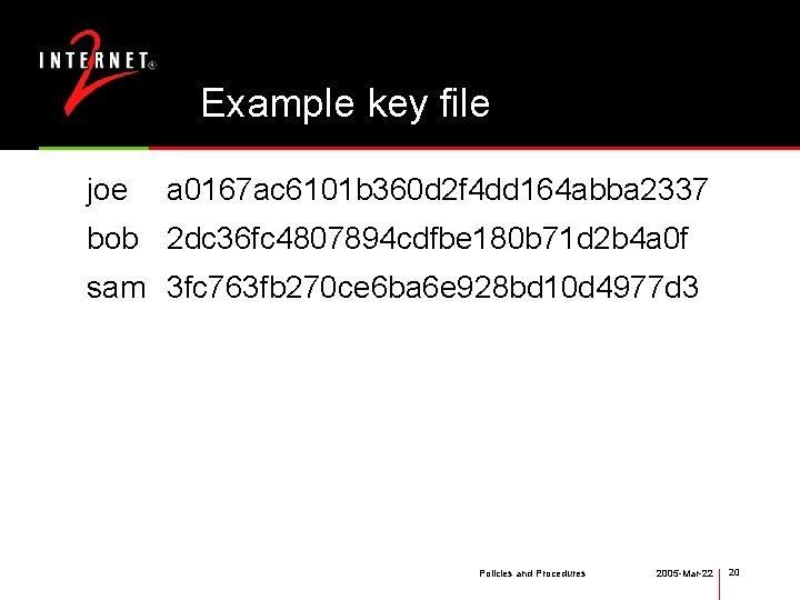 Example key file joe a 0167 ac 6101 b 360 d 2 f 4