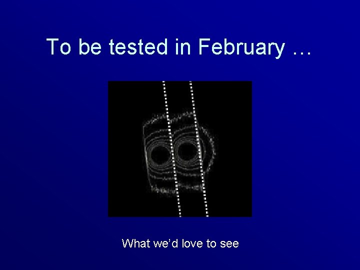 To be tested in February … What we’d love to see 
