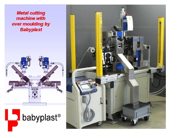 Metal cutting machine with over moulding by Babyplast 