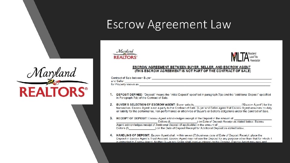 Escrow Agreement Law 