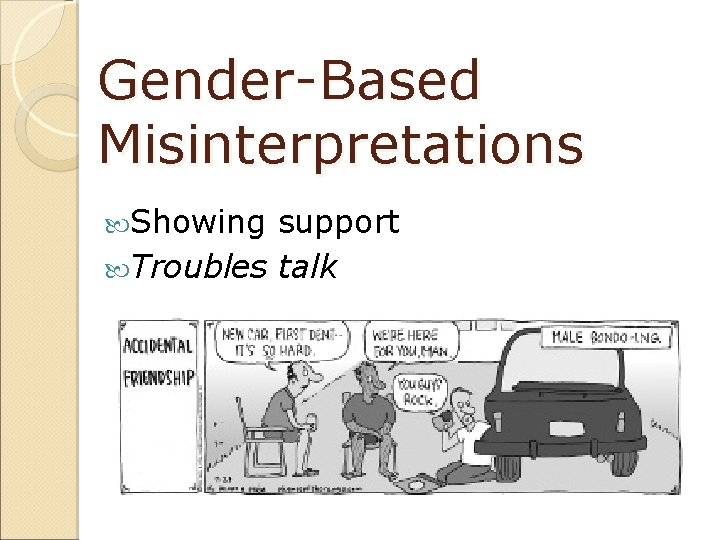 Gender-Based Misinterpretations Showing support Troubles talk 