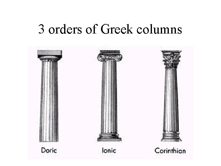 3 orders of Greek columns 