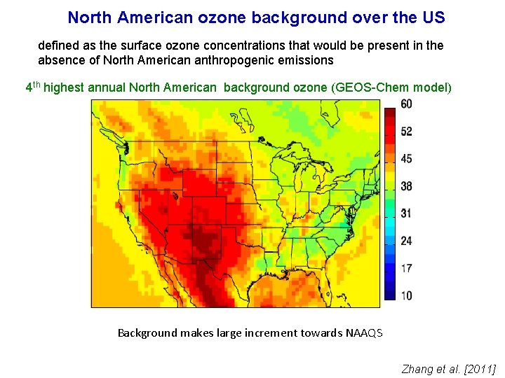 North American ozone background over the US defined as the surface ozone concentrations that