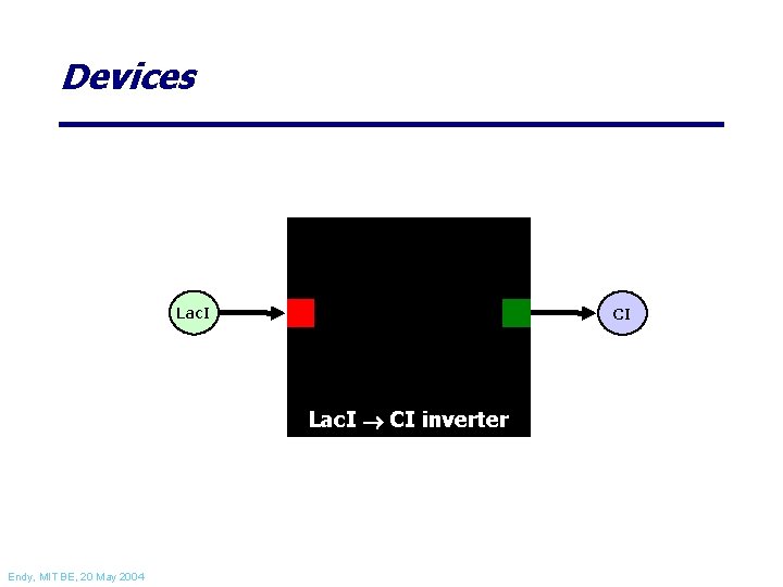 Devices Lac. I CI Lac. I CI inverter Endy, MIT BE, 20 May 2004