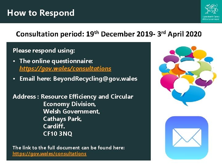 How to Respond Consultation period: 19 th December 2019 - 3 rd April 2020