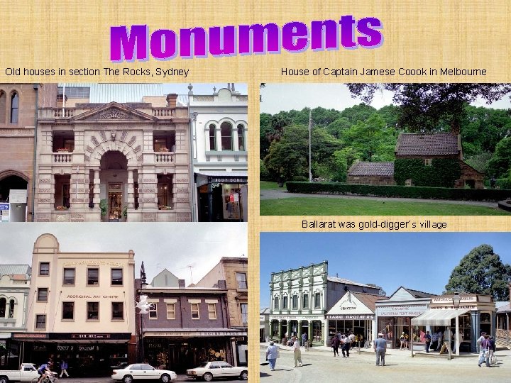 Old houses in section The Rocks, Sydney House of Captain Jamese Coook in Melbourne