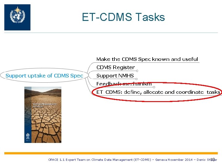 ET-CDMS Tasks OPACE 1. 1 Expert Team on Climate Data Management (ET-CDMS) – Geneva