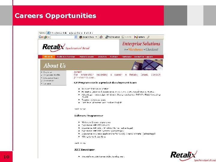 Careers Opportunities 10 