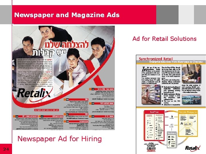 Newspaper and Magazine Ads Ad for Retail Solutions Newspaper Ad for Hiring 24 