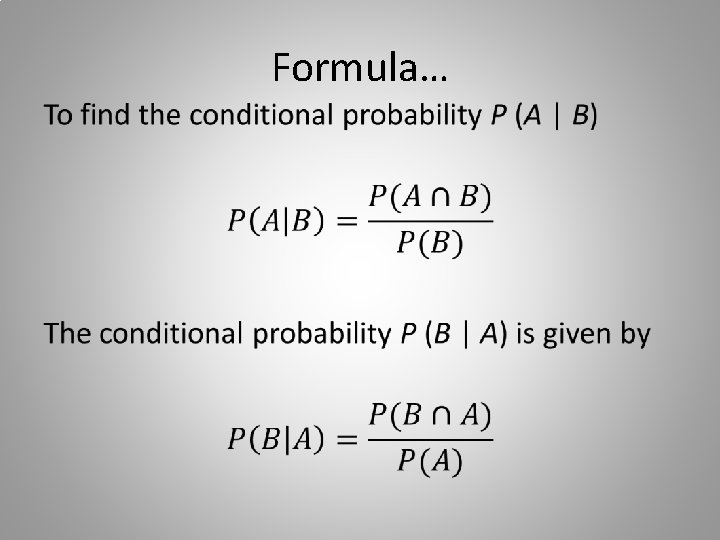 Formula… • 