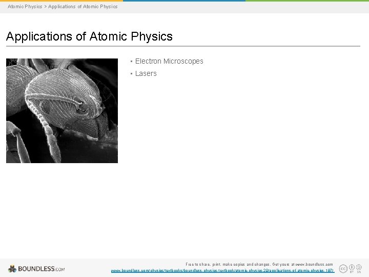 Atomic Physics > Applications of Atomic Physics • Electron Microscopes • Lasers Free to