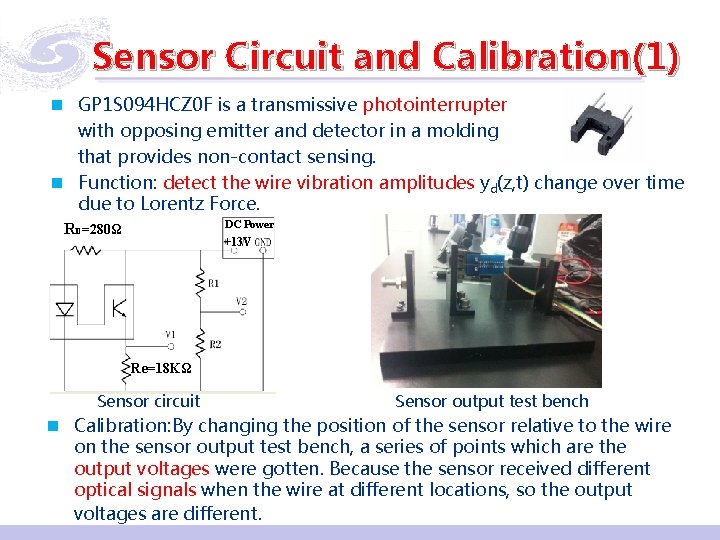 Sensor Circuit and Calibration(1) n GP 1 S 094 HCZ 0 F is a